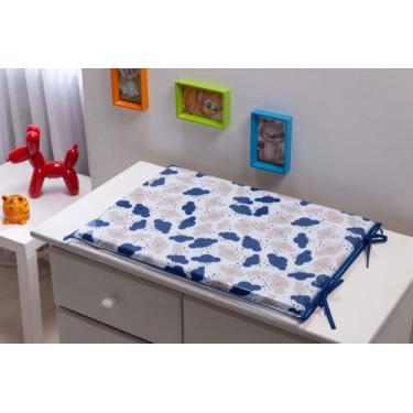 Imagem de Trocador para comoda de Bebê Chuva de Bençaos Azul Marinho e Bege Quar