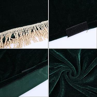 Imagem de Acouto Capa Antipoeira Elegante para Piano de 88 Teclas, Meia Coberta - Flanela Elegante Com Borda de Folho Fino, Design de Cortina Dividida Conveniente e Tecido, Todos Os Tamanhos de Piano - (Verde)