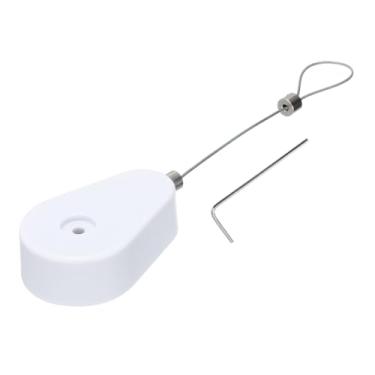 Imagem de Trava de cabo de segurança retrátil, trava de segurança de controle remoto, corda antiperda de controle remoto com adesivo de dupla face para TV, DVD, trava de cabo de hardware, 1 conjunto branco de