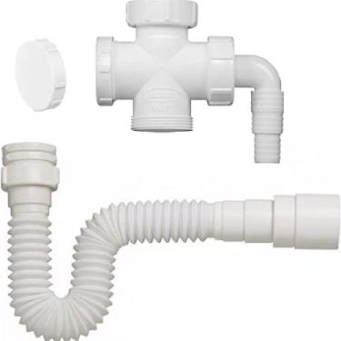 Imagem de CONEXÃO ADAPTADOR MÁQUINA LAVAR ROUPA LOUÇA TANQUE E SIFÃO TUBO EXTENSIVO