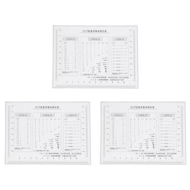 Imagem de Generic 3 peças Tabela de estimativa de tamanho SEC de alta precisão 150 x 110 mm 0,12 mm régua de filme de detecção de falhas de transparência para medição de defeitos de área de diâmetro e largura