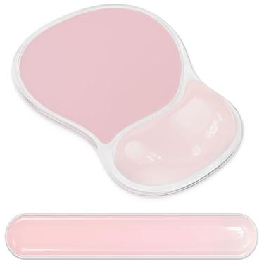 Imagem de AKIT Mouse pad ergonômico com descanso de pulso e apoio de pulso para teclado, descanso de pulso para teclado de computador, alívio da dor, base de gel antiderrapante, suporte de pulso de mouse para