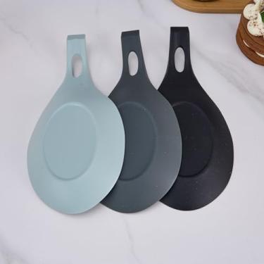 Imagem de Descanso de colher de silicone para fogão, pacote com 3 suportes de utensílios de cozinha