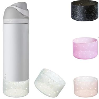 Imagem de Onlymory Bota de silicone com glitter para garrafa Owala de 680 g, acessórios de manga antiderrapante para botas de garrafa de água de aço inoxidável Owala FreeSip (glitter dourado camuflado, verde