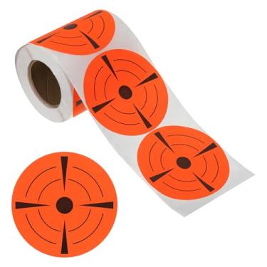 Imagem de Adesivos de alvo redondos fluorescentes de 7,6 cm, 1 rolo de papel reativo para alvos de tiro para prática de tiro, vermelho/preto