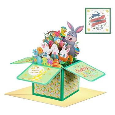 Imagem de Cartão Pop Up 3D Coelhinho da Páscoa Floral Parabéns Cartão de Páscoa com Envelope