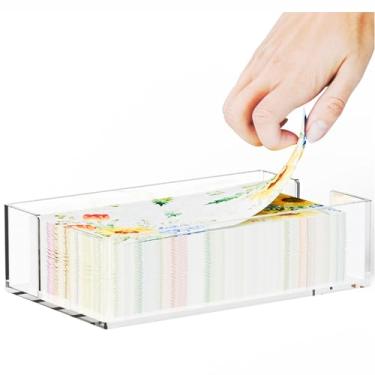 Imagem de Porta-guardanapos Cq acrílico transparente para cozinha, cesta de toalha de hóspedes, suporte de toalha de papel transparente, porta-guardanapos para coquetéis e convidados, 22,8 cm