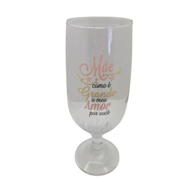 Imagem de Taça Frase Mãe Amor Personalizada Presente Vidro 300 Ml