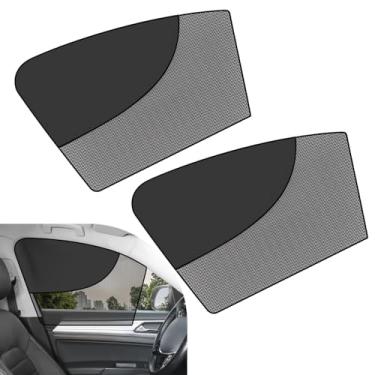 Imagem de Shakas 2 peças de persiana lateral, semi-sombreamento semipermeável anti-reflexo cortinas protetoras com isolamento térmico para motorista, capas de privacidade de elevação livre de janela tipo