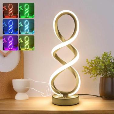 Imagem de Candeeiro de mesa Adebime RGB dourado 40cm 7 cores 10 modos