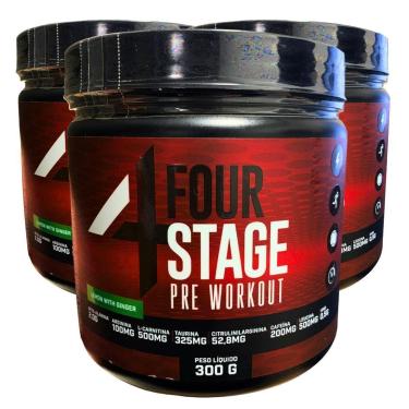 Imagem de Kit 3 Suplemento Pré Treino Academia Energia Limão 300g-Unissex