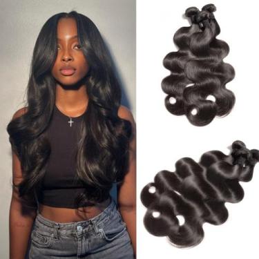 Imagem de Pacotes de cabelo RLNNRS Body Wave 12A Brazilian Virgin Hair 3x40cm
