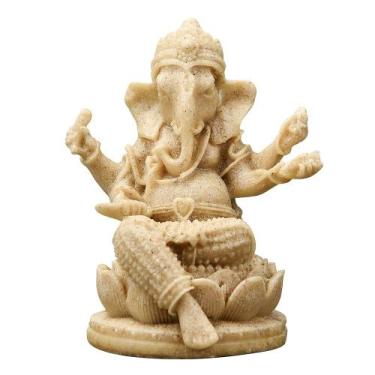 Imagem de Escultura Mini estátua de resina de Ganesha em arenito 4,7x4,2x6cm - y
