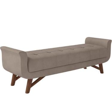 Imagem de Puff Recamier Decorativo Com Pés Em Madeira 195 Cm Itália P05 Veludo B