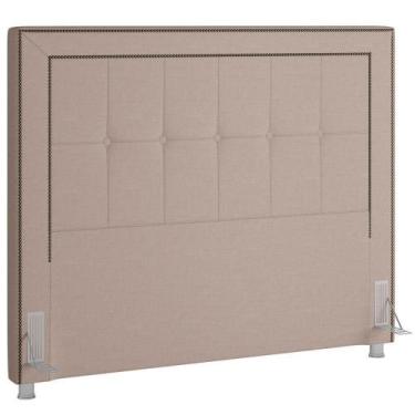 Imagem de Cabeceira Cama Box Casal 140cm P05 Atenas Linho Bege Areia - LYAM DECO