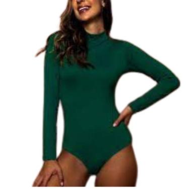 Imagem de Bori  Body Feminino Manga Longa Gola Alta Térmica Suplex Tendencia - K