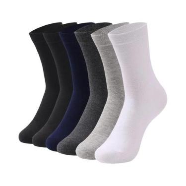 Imagem de Meias Esportivas Masculinas de Algodão e Bambu - 10 Pares Respiráveis 