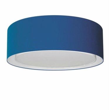 Imagem de Plafon Cilíndrico Duplo Vivare Md-3037 Cúpula Em Tecido 60x25cm - Bivolt Azul-marinho 127/220v