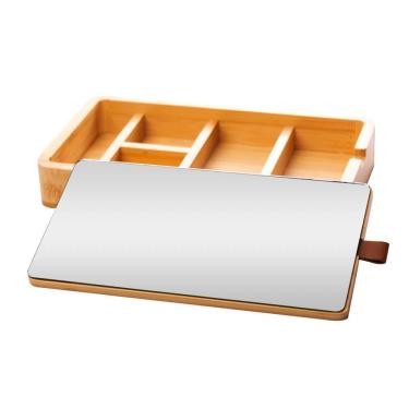 Imagem de Porta Jóias de Bambu com Espelho 25cm x 14cm x 3,5cm - Lyor