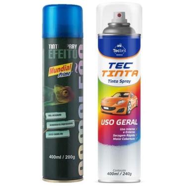 Imagem de Kit Tinta Spray Camaleao Azul 400ml + Verniz Spray Sem Variação único