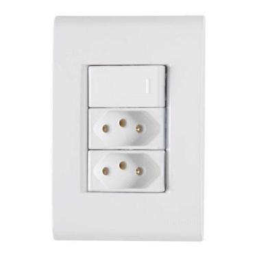 Imagem de Conjunto Interruptor Simples + 2 Tomadas 20a - Linha Liz - Tramontina
