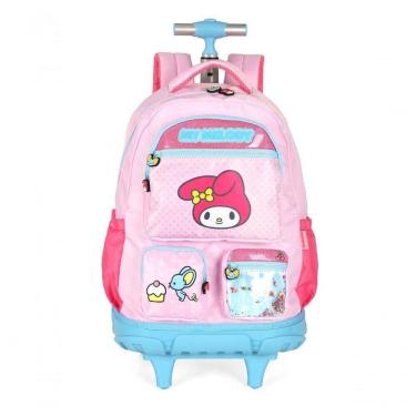 Imagem de Mochila Com Rodas Amigos Da Hello Kitty Rosa - Unico Rosa