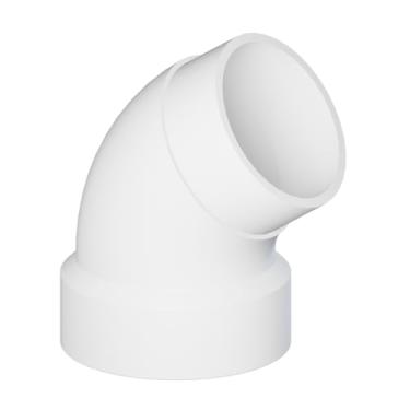 Imagem de SUPPLYGIANT (Pacote com 10) 4 polegadas PVC DWV 1/6 curva 60° cotovelo de rua – Hub x Conexão Spigot, branco
