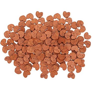 Imagem de Botão de madeira formato de coração, fivela vintage não estimulante, madeira segura para roupas infantis, decoração diy, 200 peças