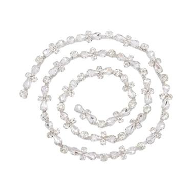 Imagem de letsinstyle Tiras de aplique de cristal de 1 jarda, franja de cristal de 0,15 cm de strass, enfeite brilhante para joias, colares, bolsas, buquês, roupas, faça você mesmo
