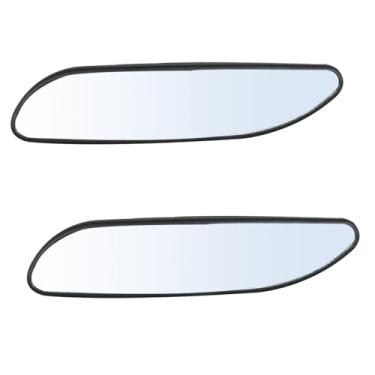 Imagem de Tuxihapp 2 peças de espelhos de carro emoldurados losango - espelho retrovisor grande angular ajustável de vidro HD com caixa ABS - Acessórios de espelho lateral convexo auxiliar universal para