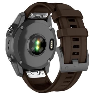 Imagem de Pulseira de relógio de 26 mm compatível com Garmin Fenix 7X/Fenix 6X/Fenix 5X/Fenix 8 de 51 mm/Quatix 8, pulseiras de silicone macio de substituição para Fenix 3/3 HR, Fenix 5X Plus/6X Pro/Descent Mk2