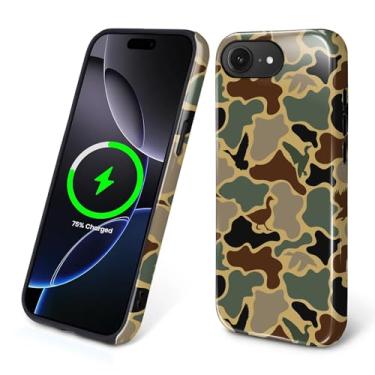 Imagem de Kapadiy Capa magnética para iPhone 16e, camuflagem camuflada, design de pato florestal, compatível com MagSafe Hybrid Dual Protection Silicone + capa protetora rígida à prova de choque antiarranhões