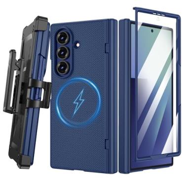 Imagem de VEGO Capa para Samsung Z Fold 7 com protetor de tela [compatível com Magsafe] [com clipe de cinto] [proteção de dobradiça] Capa protetora magnética rígida de policarbonato antiqueda para Samsung