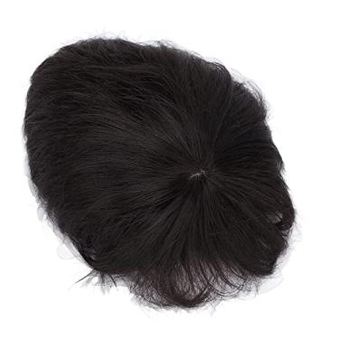 Imagem de Cryfokt Peruca Curta Masculina, Extensão de Cabelo Preto, Peças de Cabelo para Festas Moda, Fantasia de Cosplay, Fibra de Alta Temperatura Estilosa