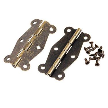 Imagem de 2 pcs porta do armário da porta dobradiça da porta do armário acessórios pequenos de madeira pequena caixa de presente decorativa Dobradiça de hardware 51x24mm YYDFPIIA