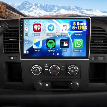 Imagem de [6+128G] Rádio estéreo automotivo Android 15 de 8 núcleos para Chevy Chevrolet Silverado 2007-2012 Tahoe Equinox GMC Sierra Yukon com carplay sem fio, rádio automotivo de 10,1 polegadas com link