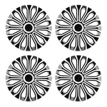 Imagem de Luocute Calotas, 4 Peças de Capas de Roda de 17 Polegadas, Ajuste Universal para Rodas de Aço, Com Clipes Em Material ABS de Design, Substituição para 1500 Mercedes Sprinter Cargo Van (Prata Preto)