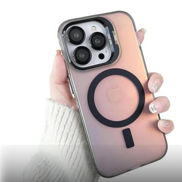 Imagem de Capa capinha compatível com 15 Pro Max gradiente holográfico cor Azul,laranja,branca