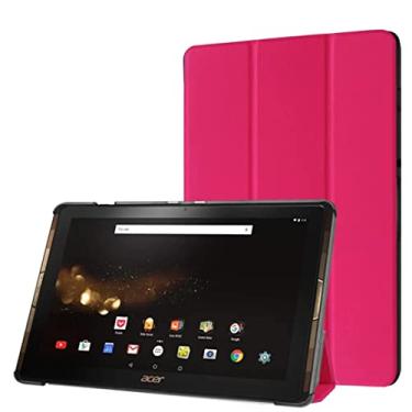 Imagem de Zrengp Capa para tablet Acer Iconia Tab 10 A3-A40, ultrafina, leve, suporte fólio, capa de couro luxuosa para Acer Iconia One 10 B3-A30 (B3-A30-K359, B3-A30-K6ZH) 10,1 polegadas (vermelho pêssego)