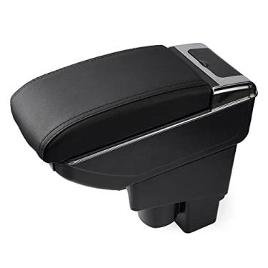 Imagem de T TGBROS Caixa de apoio de braço de carro para Honda Fit Jazz Hatchback 2002-2008 (não se encaixa no modelo Sedan), console central de armazenamento, camada dupla, 7 portas USB, caixa organizadora de