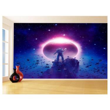 Imagem de Papel De Parede 3D Espaço Estrelas Astronauta 3,5M Nsp87 - Você Decora
