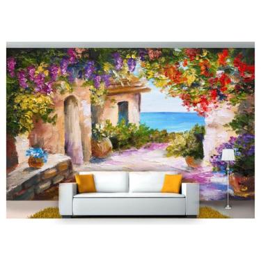 Imagem de Papel De Parede Cidade Antiga Rua Européia 3D Cda12 - Você Decora