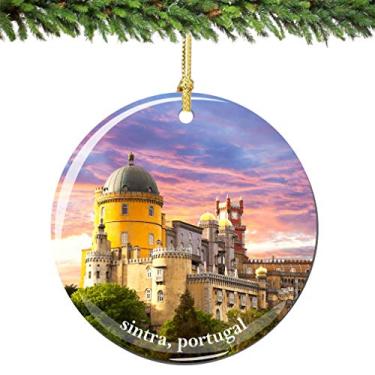 Imagem de Enfeite de Natal Sintra Portugal Porcelana Dupla Face