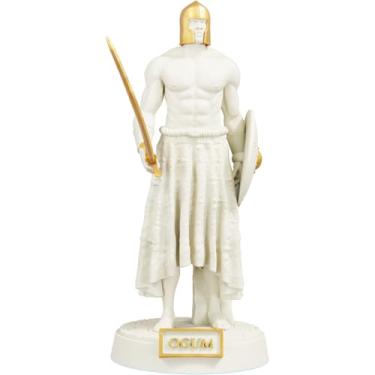 Imagem de Estátua Ogum Umbanda Candomblé - Orixá Guerreiro - Versão 3 (Cor Mármore Dourado)