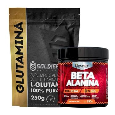 Imagem de Kit: Beta Alanina 250g + Glutamina 250g - 100% Pura Importada - Soldiers Nutrition-Unissex