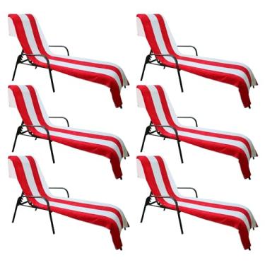 Imagem de Superior Capa de cadeira de lounge de algodão Cabana, capas para móveis de toalha/espreguiçadeira, tecido felpudo, praia, spa, acessórios de natação, capa de cadeira de piscina, macia, secagem rápida