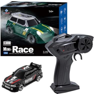 Imagem de Moonzeamus KF33 1:64 Scale Mini Drift RC Car with Full Proportional RTR 2.4GHZ Remote Control for Desktop Racing (Black)