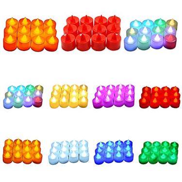 Imagem de Lâmpada de Velas Sem Chama LED Luz Simulação Multicolorida Decoração para Casa Casamento Aniversário Festa Festival Chá Seguras Fumaça Ambiente Romântico Fácil Usar