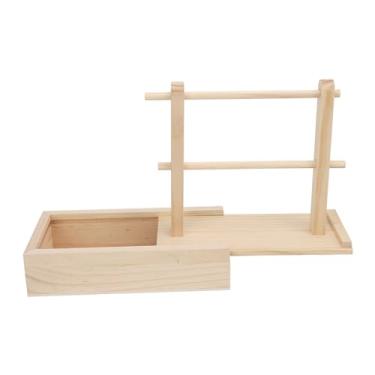 Imagem de Ymiko Organizador de Fios de Deck Duplo Com Gaveta, Suporte de Armazenamento de tricô Antiderrapante para Suprimentos de Artesanato, Rack de Ferramentas de crochê Portátil, Organizador de Artesanato Com Aparência de Madeira