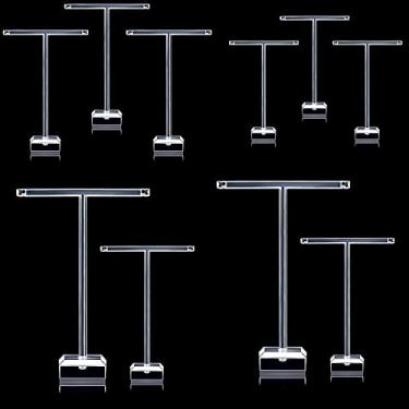 Imagem de Jetec Suporte de brinco de acrílico transparente para bancada, brincos de barra em T, suporte de exibição, organizador de joias para colares, pulseiras e brincos (10)